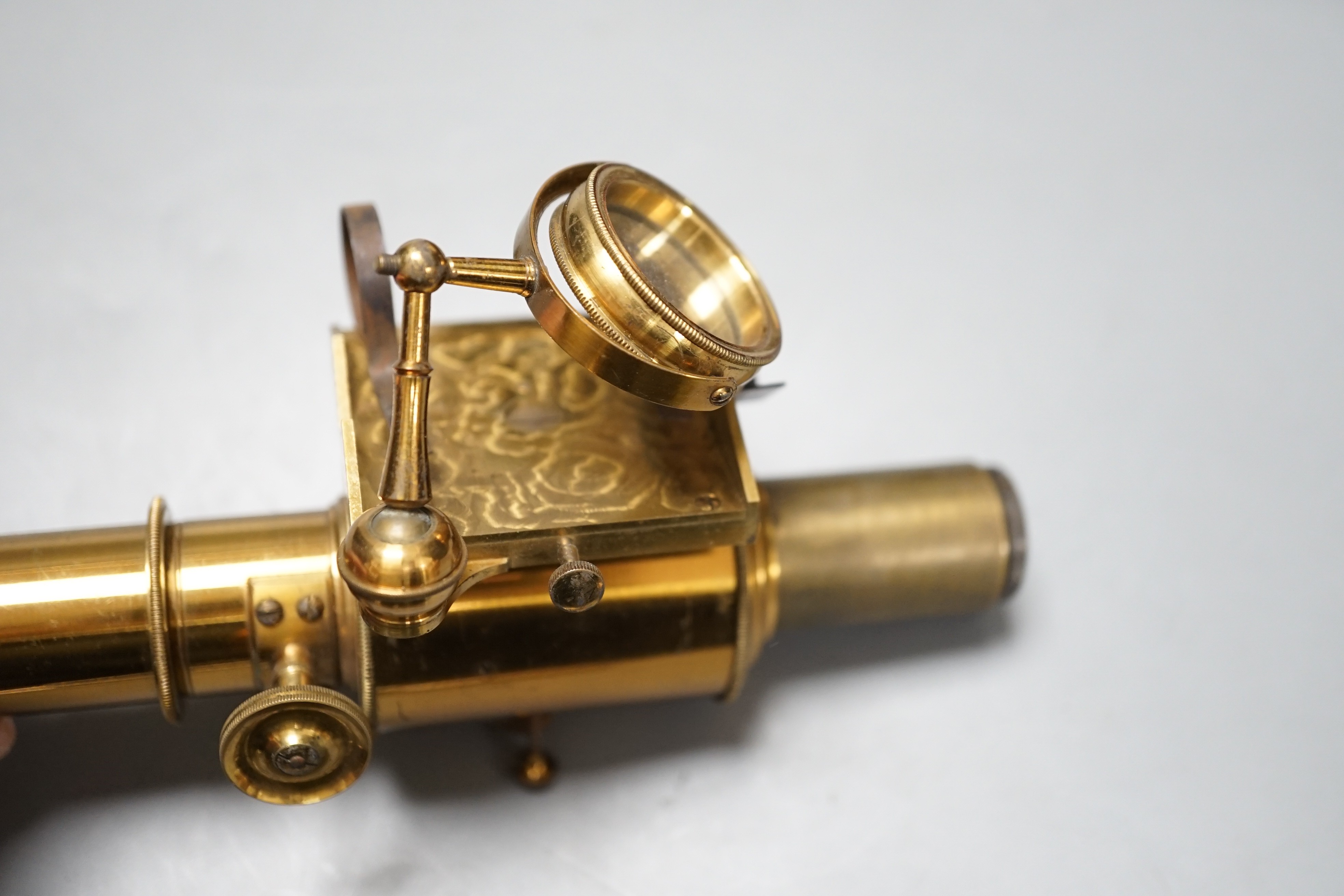 A cased John Browning lacquered brass Sorby-Browning Microspectroscope